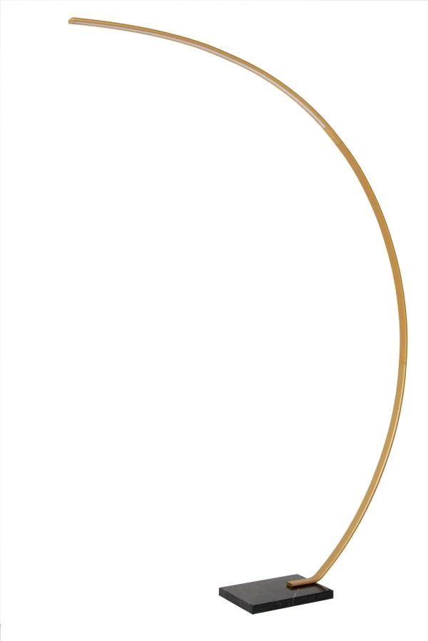 Lucide CURVE - Arc floor lamp - LED Dim. - 1x15W 2700K - Matt Gold / Brass - turned off